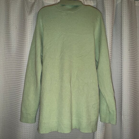 Blair Mint Green Turtleneck Sweater 2XL Silk Angora Blend - Picture 5 of 6